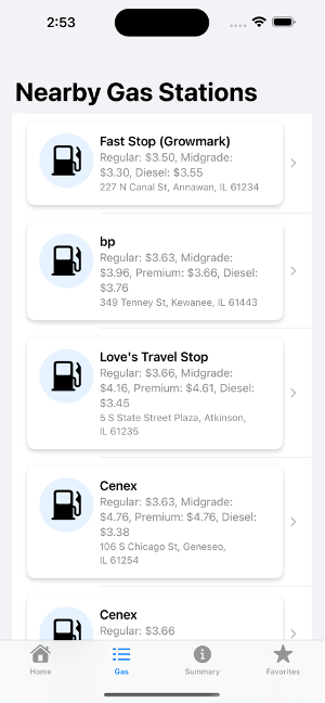 GasMate App Screenshot 2